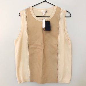 J crew Italian cashmere and leather shell